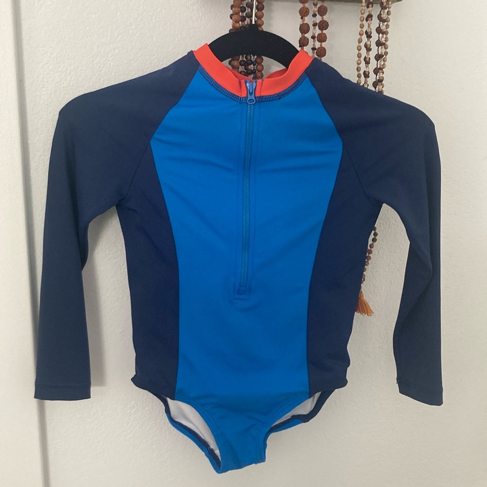 Hanna Andersson color block girls rash guard swimsuit 110 size 5